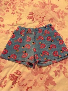Kids Blue Plush Flamingo Shorts